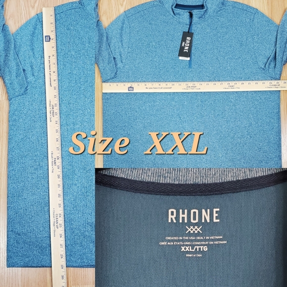NWT Rhone commuter 1/4 zip long sleeve knit pullover sweater stellar blue marle - Picture 11 of 11
